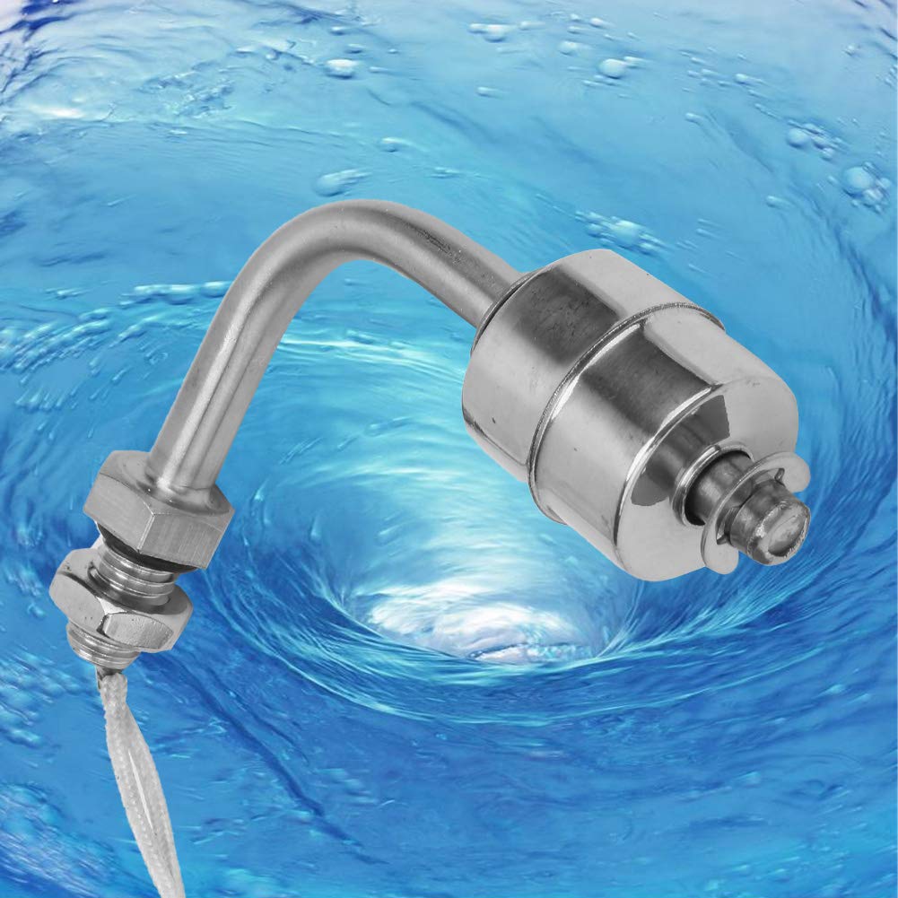 Liquid Level Sensor, Stainless Steel Float Switch Miniature Liquid Water Level Sensor for Pool Can 75mm Work in AC 0-220V, and DC 0-200V