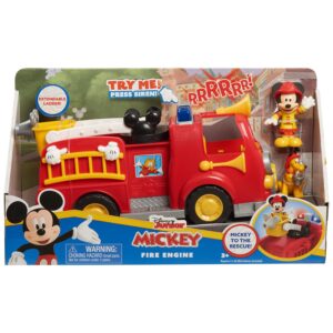 Disney’s Mickey Mouse Mickey’s Fire Engine, Figure and Vehicle Playset, Lights and Sounds, Officially Licensed Kids Toys for Ages 3 Up by Just Play