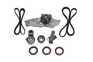 timing belt & water pump kit compatible with honda, acura & saturn vehicles - accord, odyssey, pilot, tl, rl, mdx, vue 3.5, 3.0, 3.7 - replaces tkh002, tckwp329, 19200-rdm-a02 19200-rdv-j01