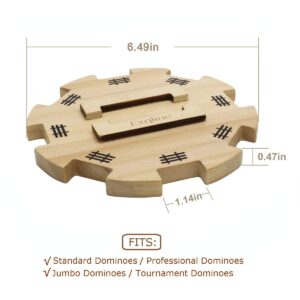 Exqline Wooden Hub for Mexican Train Dominoes with Felted Bottom Mexican Train Centerpiece Made of Superior Pine