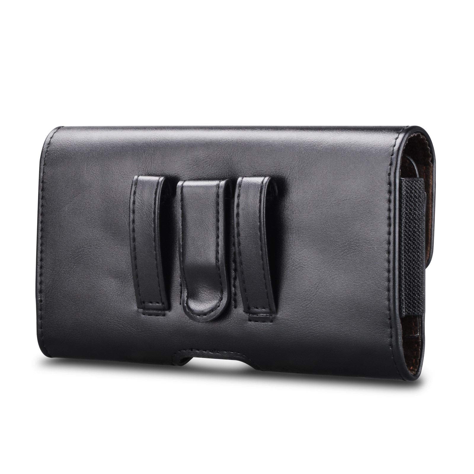 Tiflook Phone Holster for Samsung Galaxy S24 S23 S22 S21 Ultra S20 FE S10 S9+ S8+ Note 20 Note 10 Plus A12 A32 A52 A02S A11 A21 A51 PU Leather Cell Phone Pouch with Belt Clip Loop Card Holder,Black