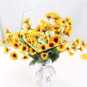 MHMJON 4 Bundles Artificial Silk Sunflowers Flowers Summer Faux Flowers Mini Fake Mum Flowers Bundles Gerbera Daisies Flowers for Indoor Outdoor Home Kitchen DIY Table Centerpieces Wedding Decor