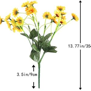 MHMJON 4 Bundles Artificial Silk Sunflowers Flowers Summer Faux Flowers Mini Fake Mum Flowers Bundles Gerbera Daisies Flowers for Indoor Outdoor Home Kitchen DIY Table Centerpieces Wedding Decor