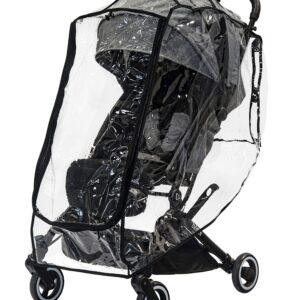 Guzzie+Guss Universal Stroller Rain Cover (Weather Shield) – Clear, Well-Ventilated, Waterproof with Unique Zipped Front Opening – Fits Most Full-Sized and Jogger Strollers