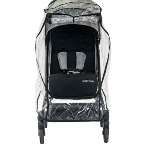 Guzzie+Guss Universal Stroller Rain Cover (Weather Shield) – Clear, Well-Ventilated, Waterproof with Unique Zipped Front Opening – Fits Most Full-Sized and Jogger Strollers