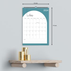 mudrit 2024 Wall Calendar, 12" X 17", 12 Monthly Calendar from Jan 2024 till Dec 2024, Spiral Bound for Office, Home, Family,Business, School Appointment Planning