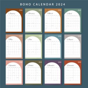 mudrit 2024 Wall Calendar, 12" X 17", 12 Monthly Calendar from Jan 2024 till Dec 2024, Spiral Bound for Office, Home, Family,Business, School Appointment Planning