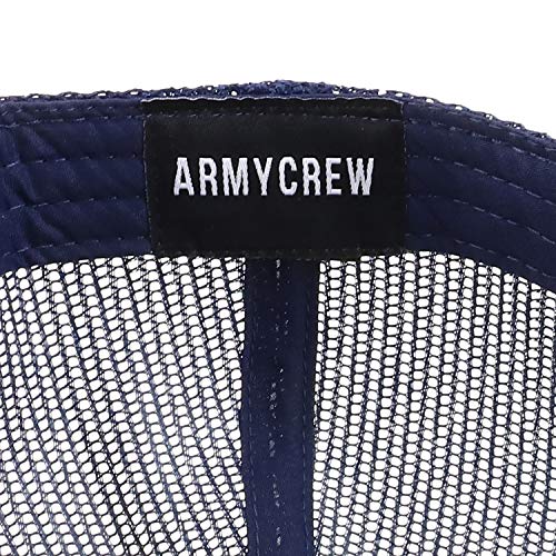 Armycrew XXL Oversize High Crown Adjustable Plain Mesh Back Trucker Baseball Cap - Navy