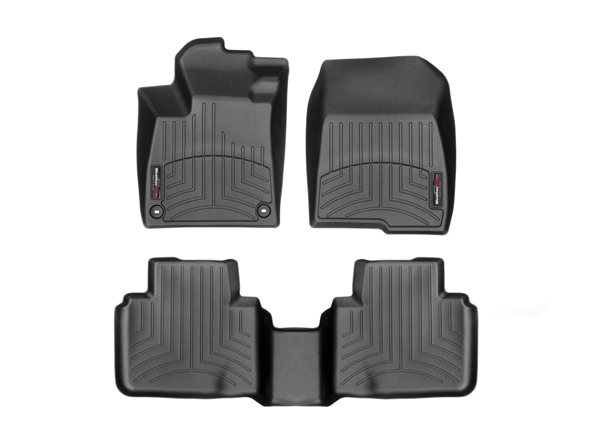 WeatherTech Custom Fit FloorLiners for Honda Accord, Accord Hybrid - 1st & 2nd Row (441264-1-2), Black
