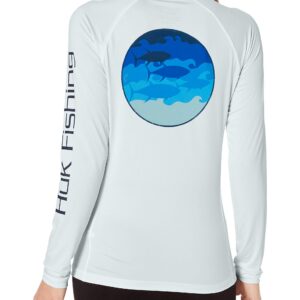 Huk Women's Pursuit Long Sleeve Performance Shirt + Sun Protection, Schooled-Plein Air, X-Small