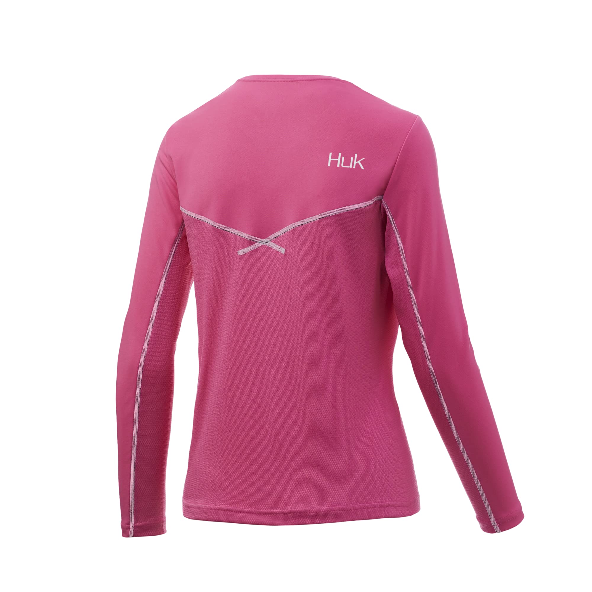 Huk Women's Icon X Long Sleeve Fishing Shirt with Sun Protection, Hot Pink, Small