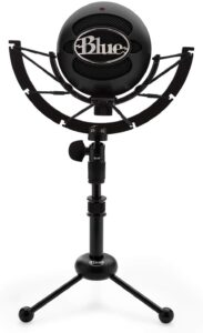 blue snowball ice mic (black) bundle with shock mount (2 items)