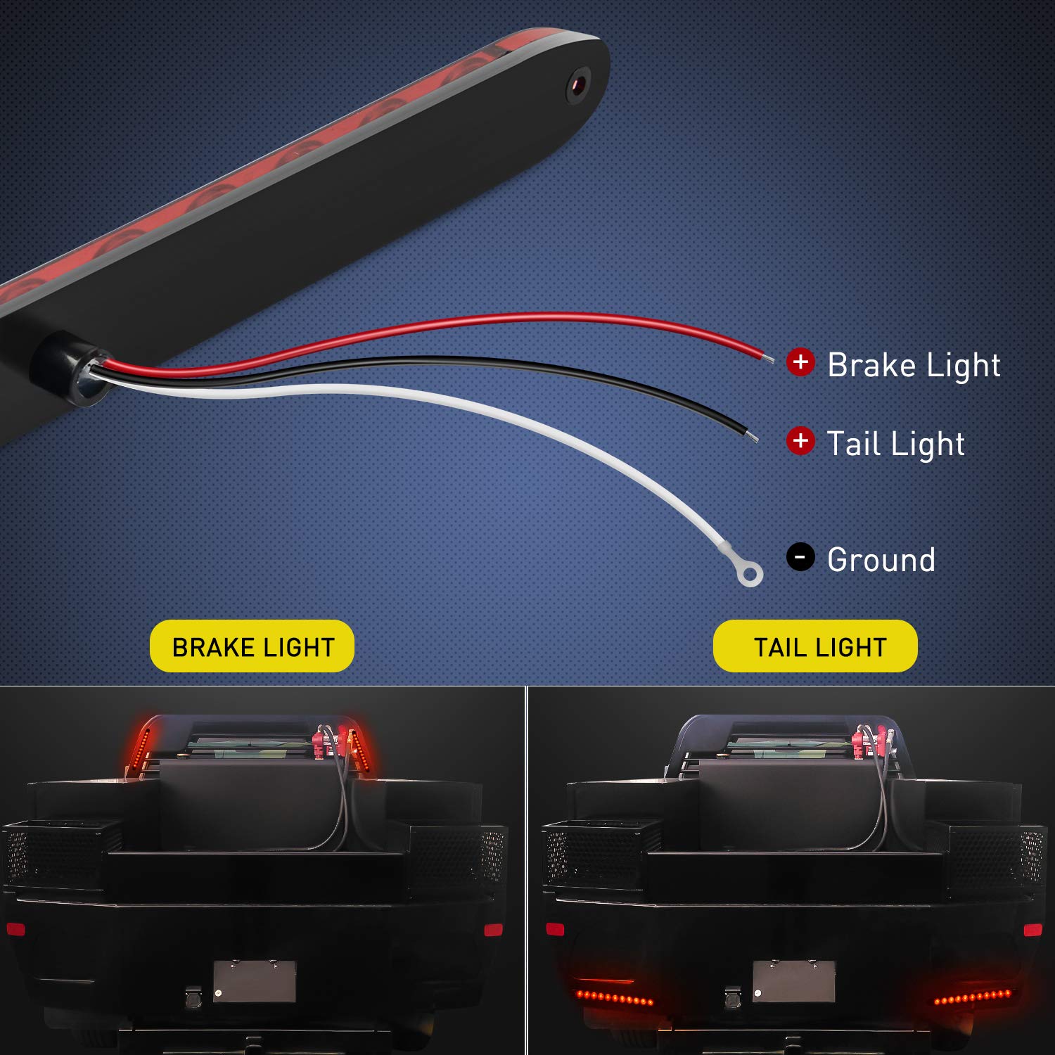 Nilight 2PCS 16Inch 11 LED Red Trailer Light Bar for Park Stop Turn signals Tail Brake Light DOT Compliant IP65 Waterproof Truck Trailer Marker ID Bar, 2 Years Warranty