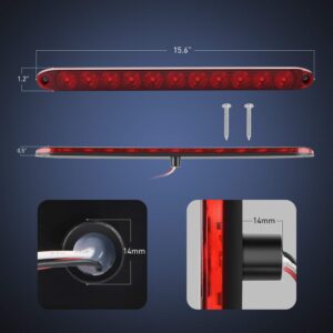 Nilight 2PCS 16Inch 11 LED Red Trailer Light Bar for Park Stop Turn signals Tail Brake Light DOT Compliant IP65 Waterproof Truck Trailer Marker ID Bar, 2 Years Warranty