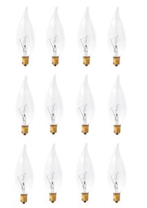 mandala crafts pack of 12 e12 25w flame tip candelabra light bulbs for appliance chandelier light bulb