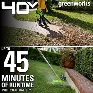 Greenworks 40V Cordless String Trimmer and Leaf Blower Combo Kit, 2.0Ah Battery and Charger Included