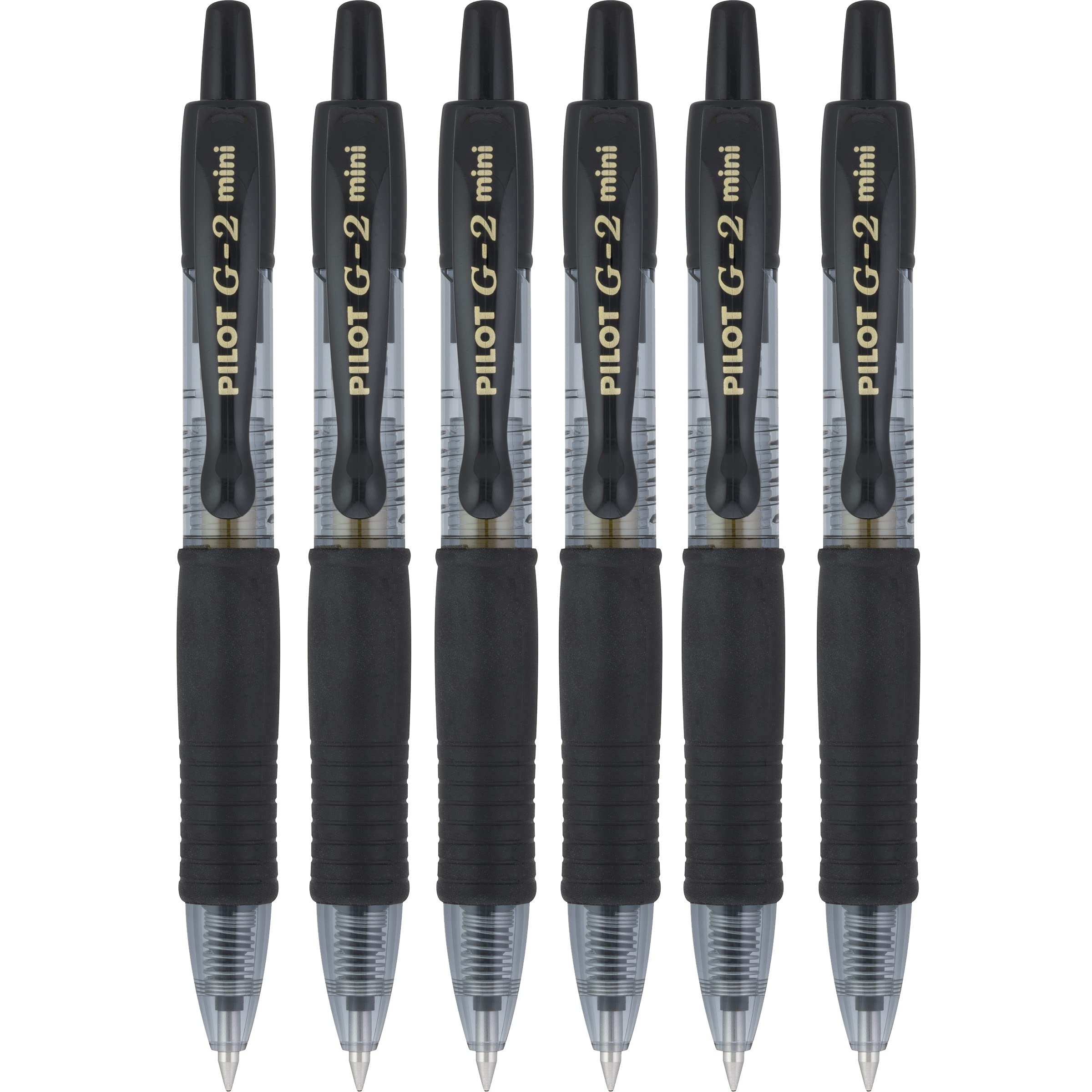 PILOT G2 Mini Premium Retractable Gel Roller Pen, Fine Point, 0.7mm, Black Ink, 6 Count