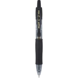 PILOT G2 Mini Premium Retractable Gel Roller Pen, Fine Point, 0.7mm, Black Ink, 6 Count