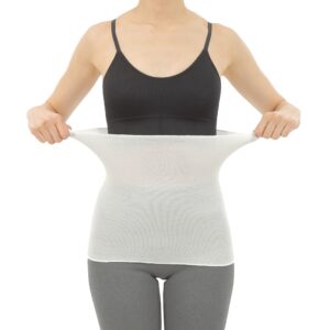 DuringVillage Belly Warmer Haramaki Thermal Underwear Top Cotton & Silk for Women Made in Japan (White,Medium)