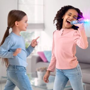 eKids Disney Frozen 2 Bluetooth Karaoke Microphone with LED Disco Party Lights, Portable Speaker Compatible with Siri Google Assistant, for Fans of Frozen Toys and Gifts