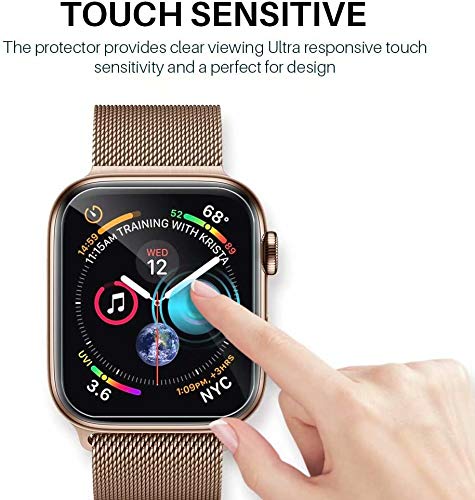 LϟK 6 Pack Screen Protector Designed for Apple Watch 44mm Series 6 5 4 SE / 42mm Series 3 2, Max Coverage, Bubble Free Flexible Soft TPU for iWatch 44mm 42mm