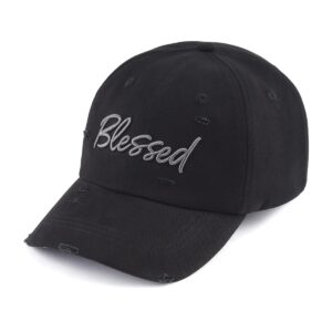 blessed hat distressed black by bloomouflage