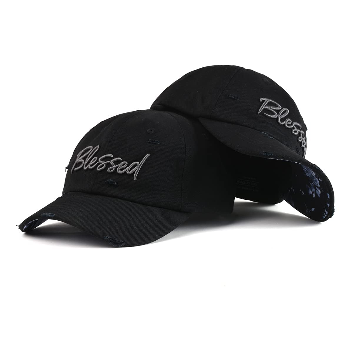 Blessed Hat Distressed Black by Bloomouflage