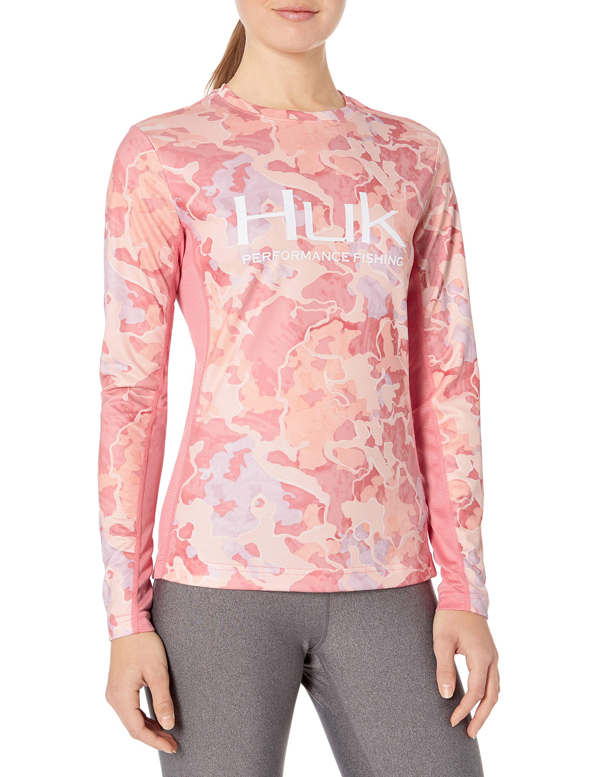 Huk Women's Icon X Camo Long Sleeve Performance Fishing Shirt, Lanier, Small