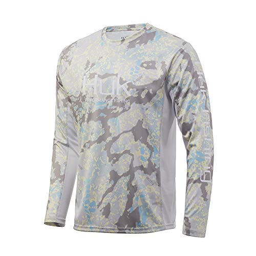 Huk Men's Icon X Camo Long Sleeve Performance Fishing Shirt, Kryptek Obskura Sundarban, Small