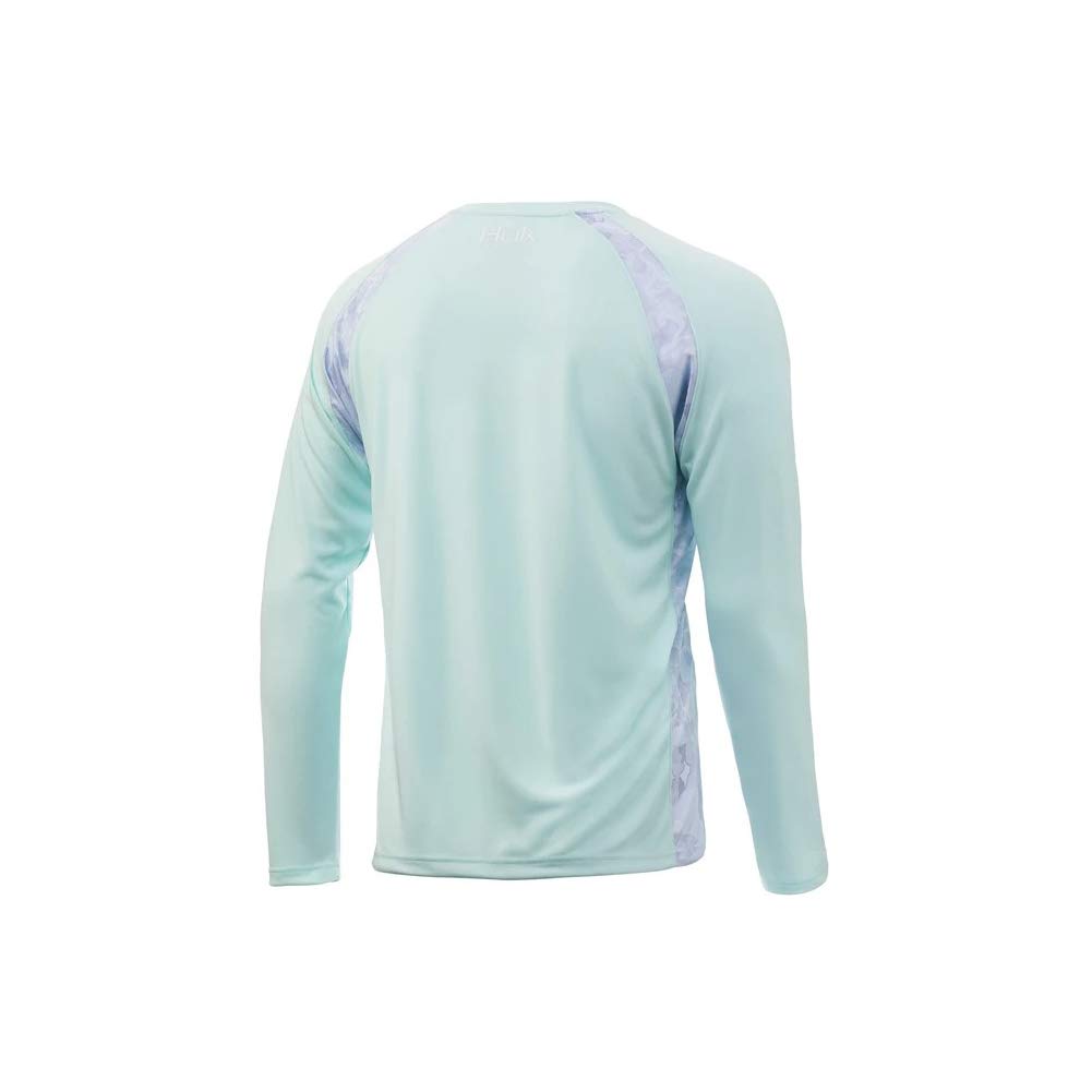 Huk Men's Strike Solid Long Sleeve Shirt | Long Sleeve Performance Fishing Shirt With +30 UPF Sun Protection & Water Repellent & Stain Resistant Material, Seafoam, 2X-Large