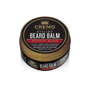 cremo styling beard balm, distiller's blend (reserve collection), nourishes, shapes and moisturizes all lengths of facial hair, 2 ounce