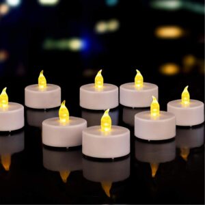 nancia tea lights, 150pack flameless led tea lights candles, flickering warm yellow, 200 hours battery-powered tea light, ideal party, wedding, birthday, gifts home decoration