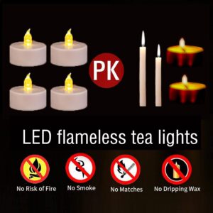 Nancia Tea Lights, 150PACK Flameless LED Tea Lights Candles, Flickering Warm Yellow, 200 Hours Battery-Powered Tea Light, Ideal Party, Wedding, Birthday, Gifts Home Decoration