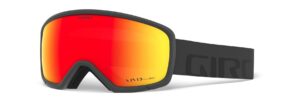 giro ringo ski goggles - snowboard goggles for men, women & youth - grey wordmark strap with vivid ember lens