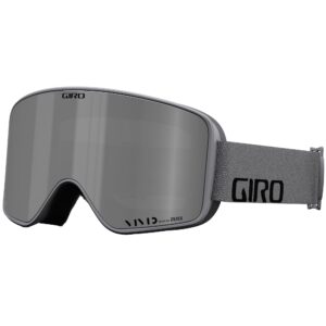 giro method ski goggles - snowboard goggles for men, women & youth - grey wordmark strap with vivid onyx/vivid infrared lenses