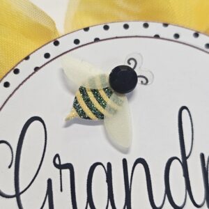 Grandma to Be Pin Bee Baby Shower Badge Corsage Yellow Flower & Black Ribbon pin for Nona to wear Sprinkle Bumble