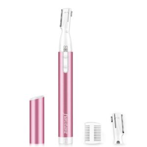 upgraded eyebrow trimmer, funstant precision electric eyebrow razor for women battery-operated facial hair remover with comb no pulling sensation painless for face chin neck, upper-lip, peach-fuzz