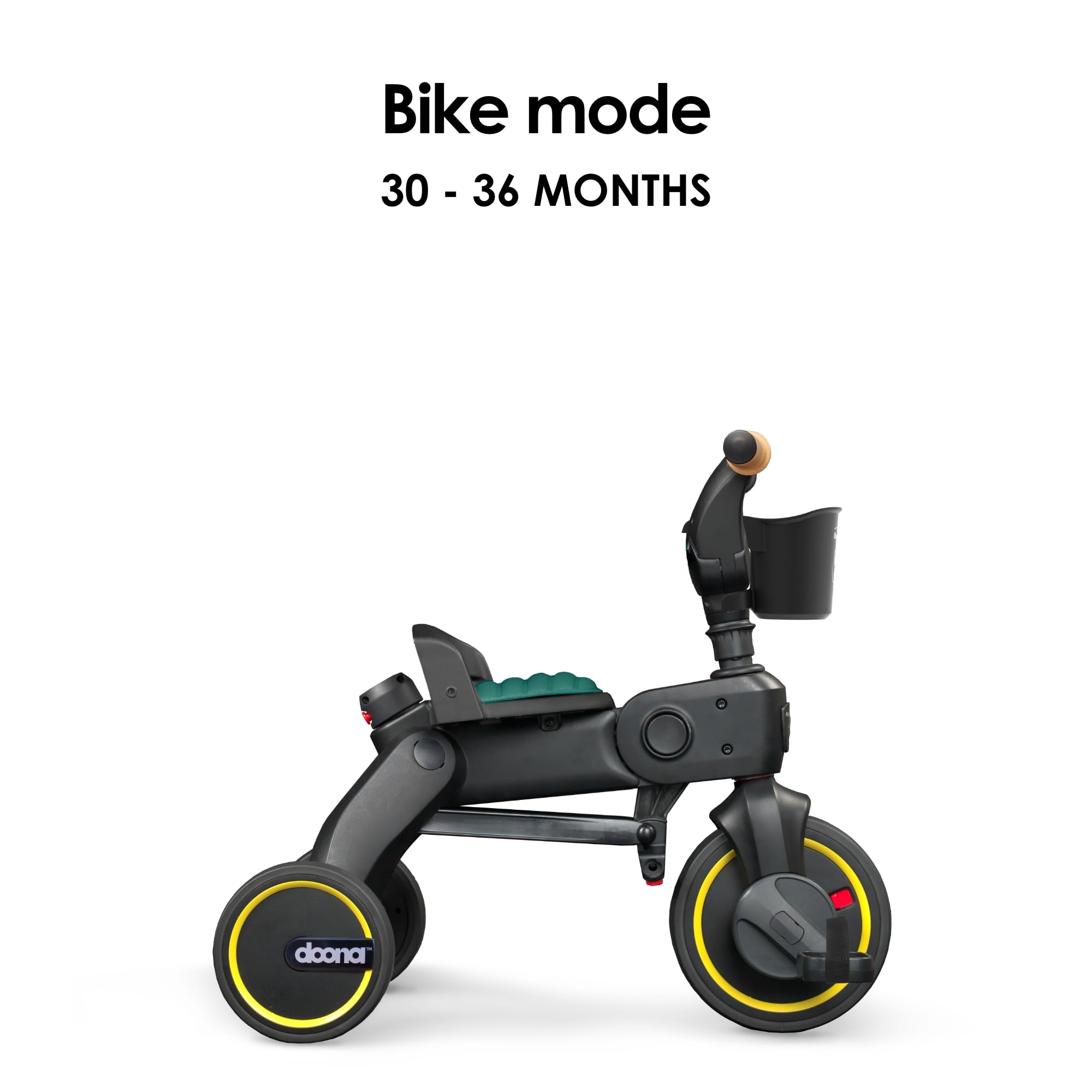 Doona Liki Trike S5, Racing Green - 5-in-1 Compact, Foldable Tricycle - Suitable for Toddlers 10 to 36 Months