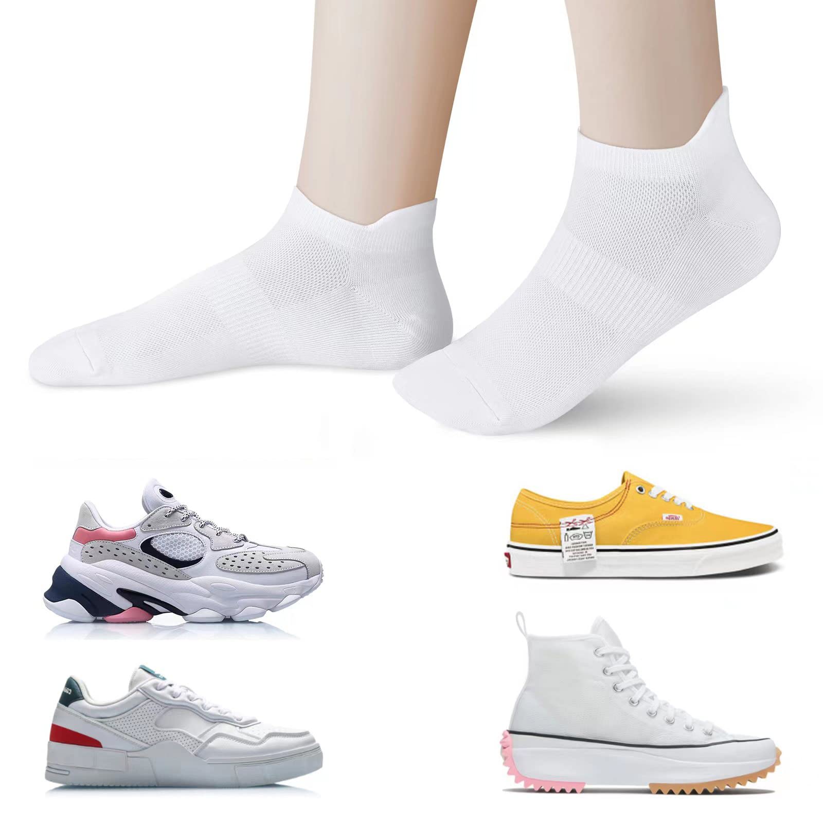 ATBITER Ankle Socks Womens and Men Thin Athletic Running Low Cut No Show Socks With Heel Tab 6/8-Pairs