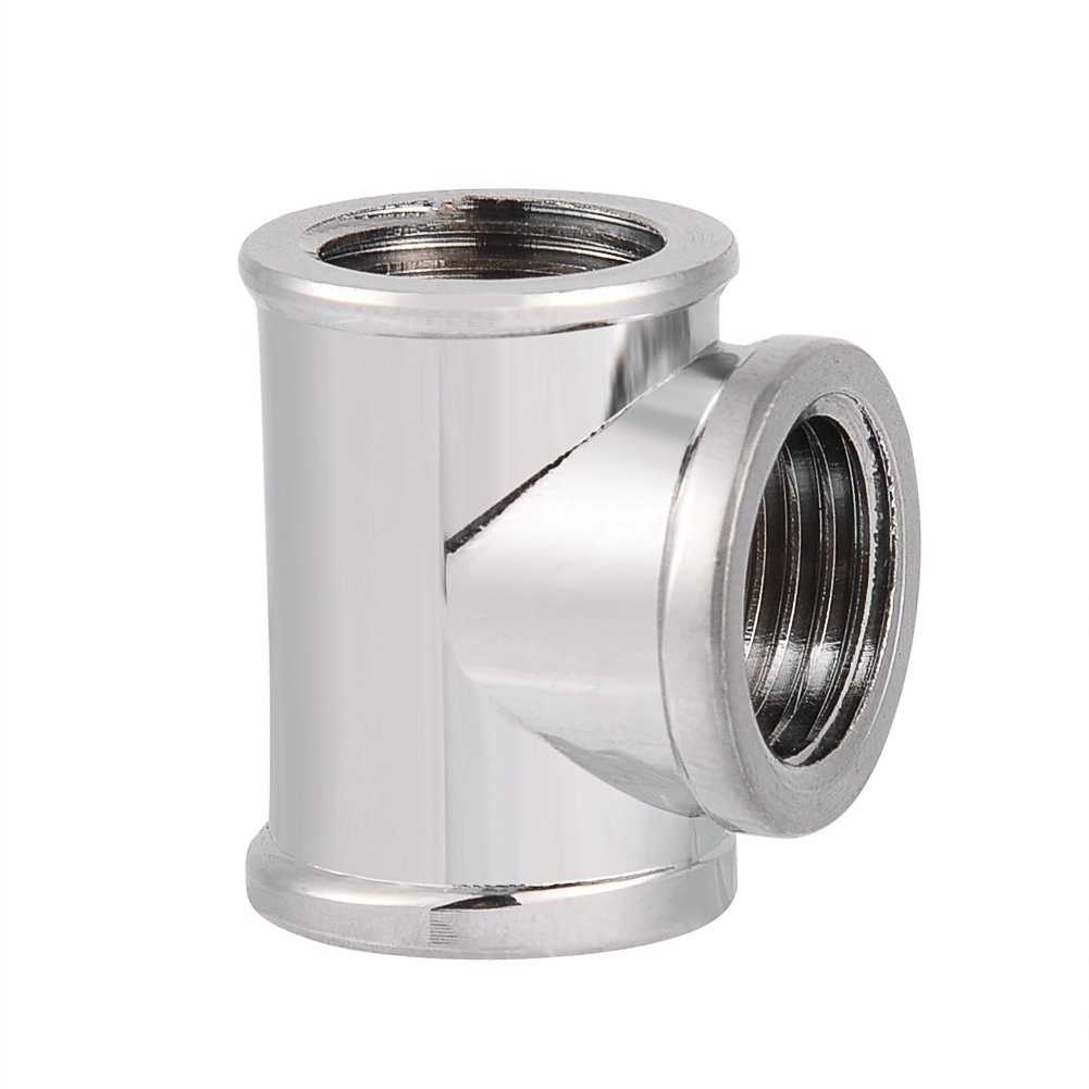 PC Water Cooling T Type Fitting,Cooling Tube for Water Cooling Systems,17mm OD G1/4 Inner Thread 3 Way Water Cooling DIY Tube Connector