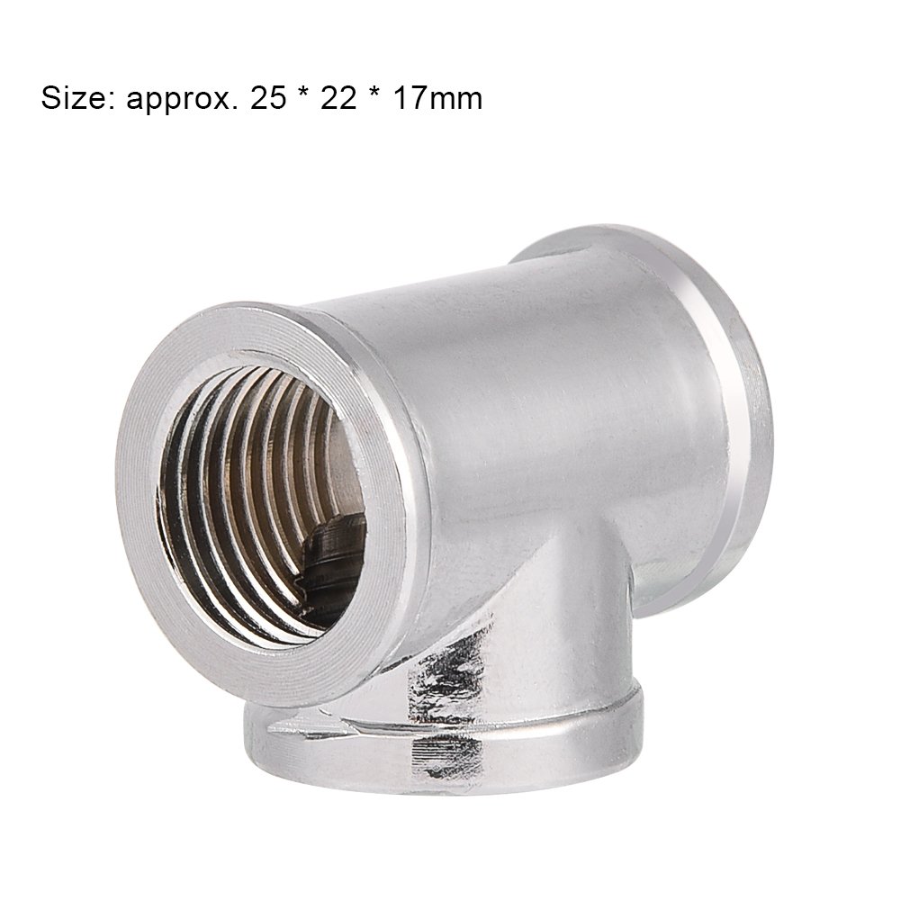 PC Water Cooling T Type Fitting,Cooling Tube for Water Cooling Systems,17mm OD G1/4 Inner Thread 3 Way Water Cooling DIY Tube Connector