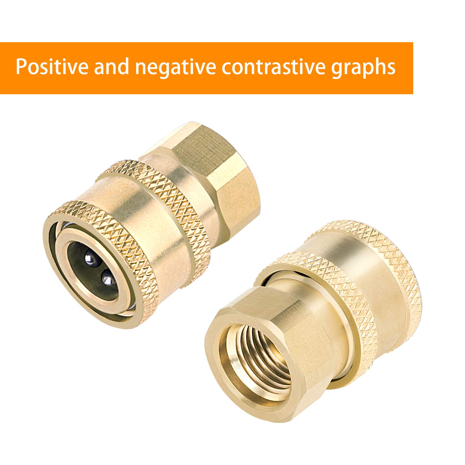 Awpeye 3 Pack Pressure Washer Coupler, Brass Fittings, 1/4 Inch Quick Connect to Female NPT