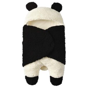 Tianhaik Newborn Baby Receiving Blanket Wearable Cute Panda Swaddle Blanket Fleece Sleeping Bag(Panda,0-12 Months)