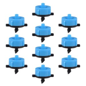 uxcell pressure compensating dripper 4gph 16l/h emitter for garden lawn drip irrigation with barbed hose connector plastic black blue 15pcs