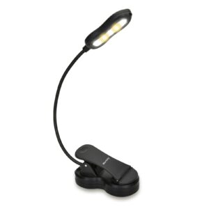 rechargeable book light, led clip on reading light for book in bed, 3 color × 3 brightness, up to 60 hours eye care reading, warm & white, perfect for kids, bed headboard & travel(black)