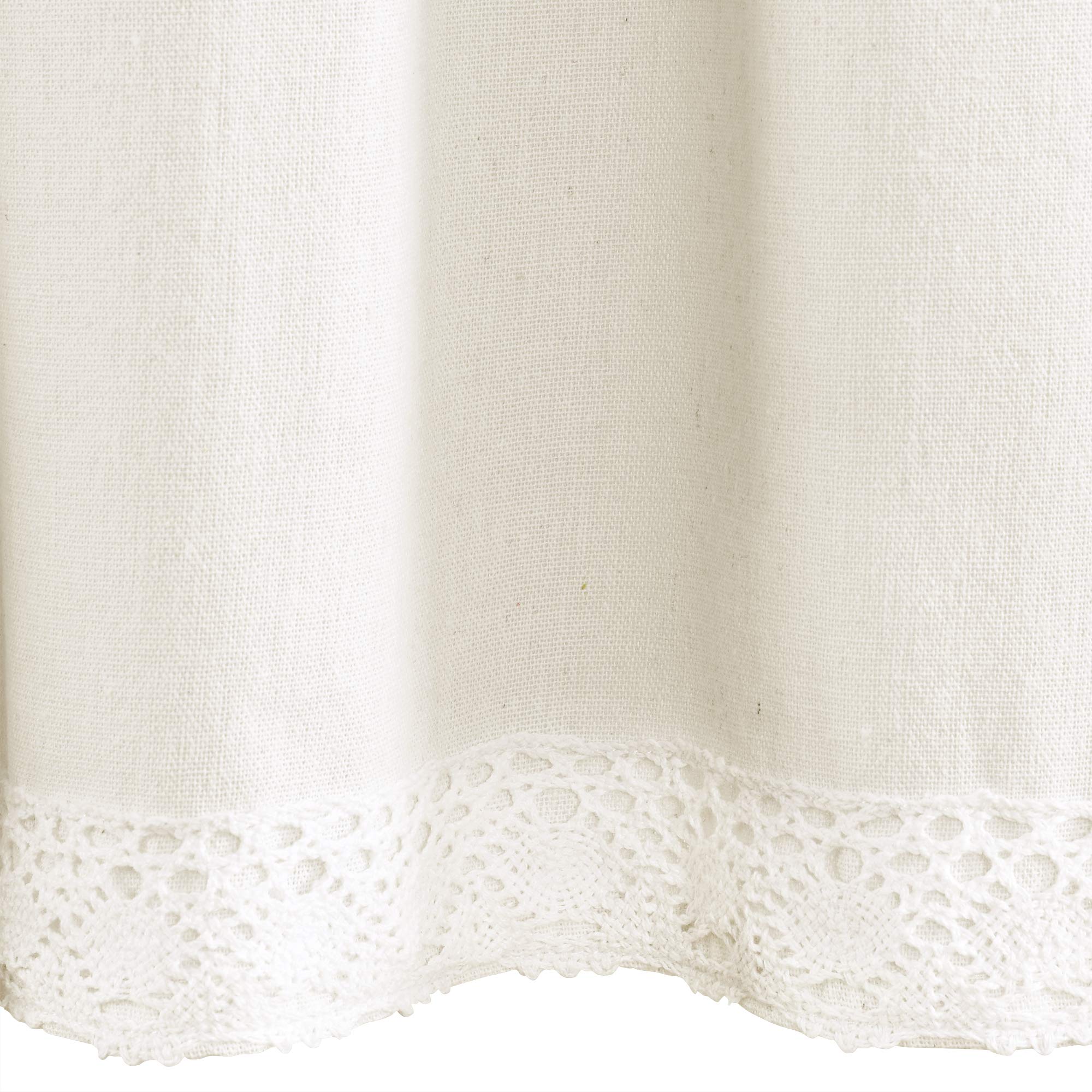 Lush Decor Valance, Light Linen Lace Window Curtain Dark, 18" x 52" + 2" Header