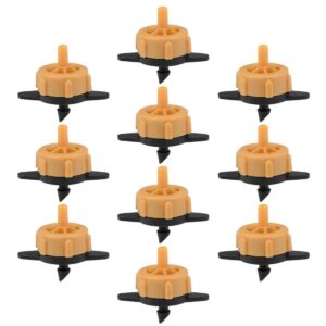 uxcell pressure compensating dripper 0.5 gph 2l/h emitter for garden lawn drip irrigation with barbed hose connector, plastic black orange 15pcs