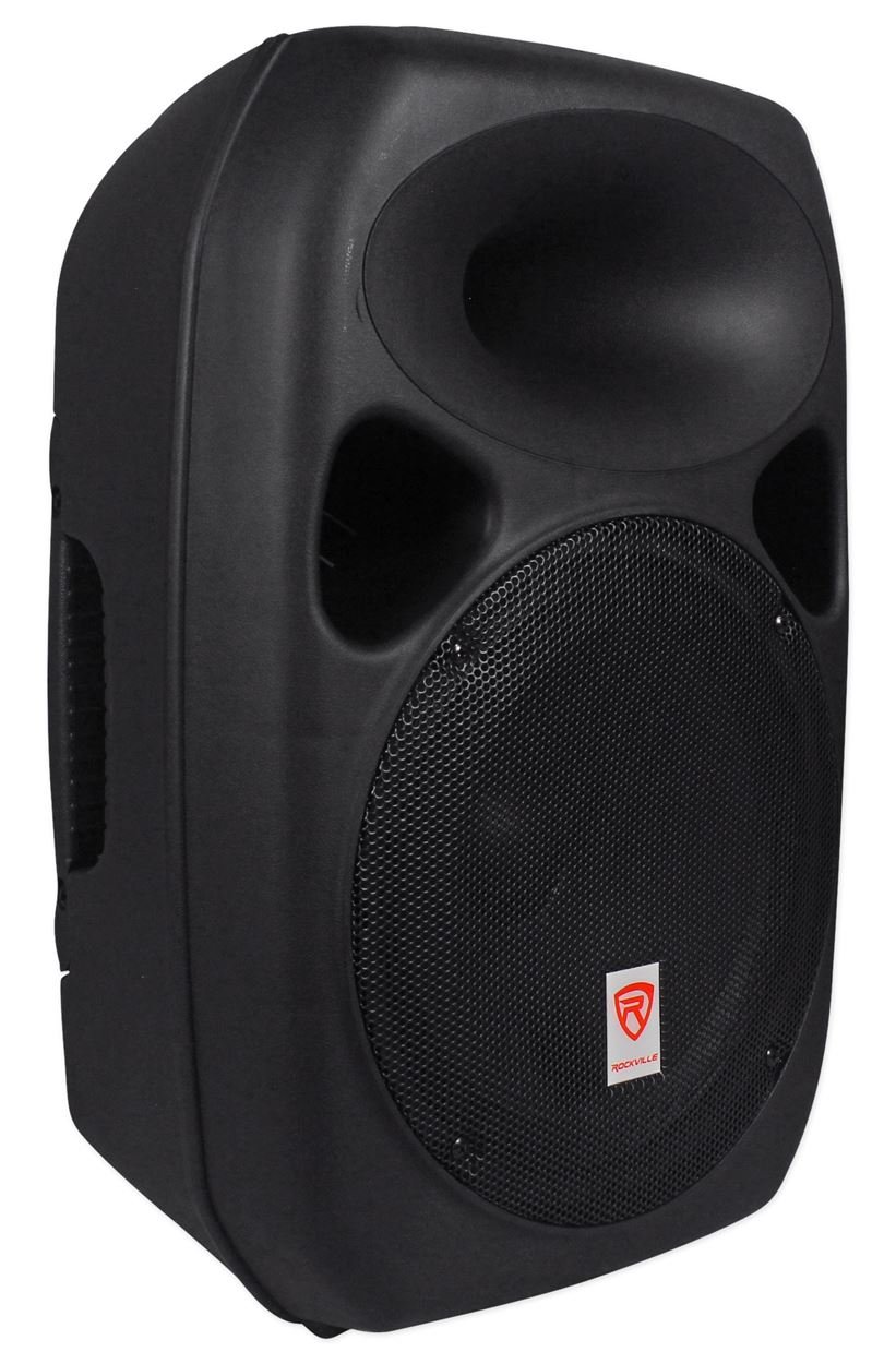 Rockville Power GIG RPG-122K All In One DJ/PA Package (2) 12" DJ/PA Speakers 1000 Watts Peak Power/250 Watts RMS with Built in Bluetooth, USB/SD Player, FM Tuner, Speaker Stands and a Wired Microphone