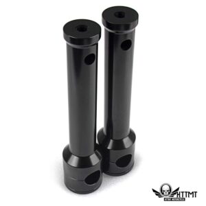 HongK- Smooth Black Straight 8" Rise 1" 25mm Mount Handlebar Risers Compatible With Harley Round Smooth Riser Caps