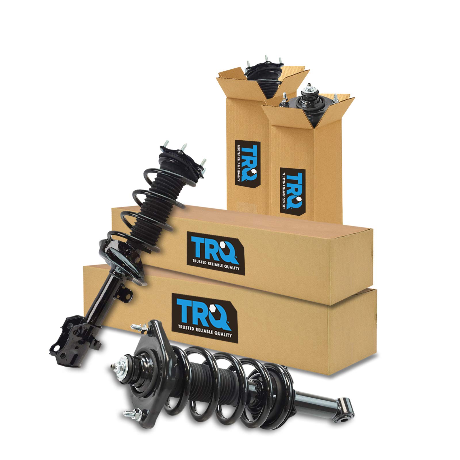 TRQ Front and Rear Strut & Coil Spring Assembly Set Driver & Passenger Sides Compatible with 12-14 Honda CR-V